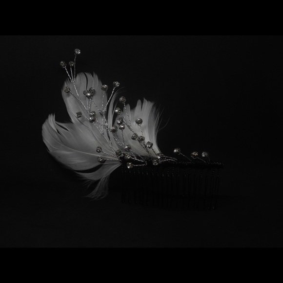 Large bridal hair comb hair jewelry rhinestones - Picture 7 of 7